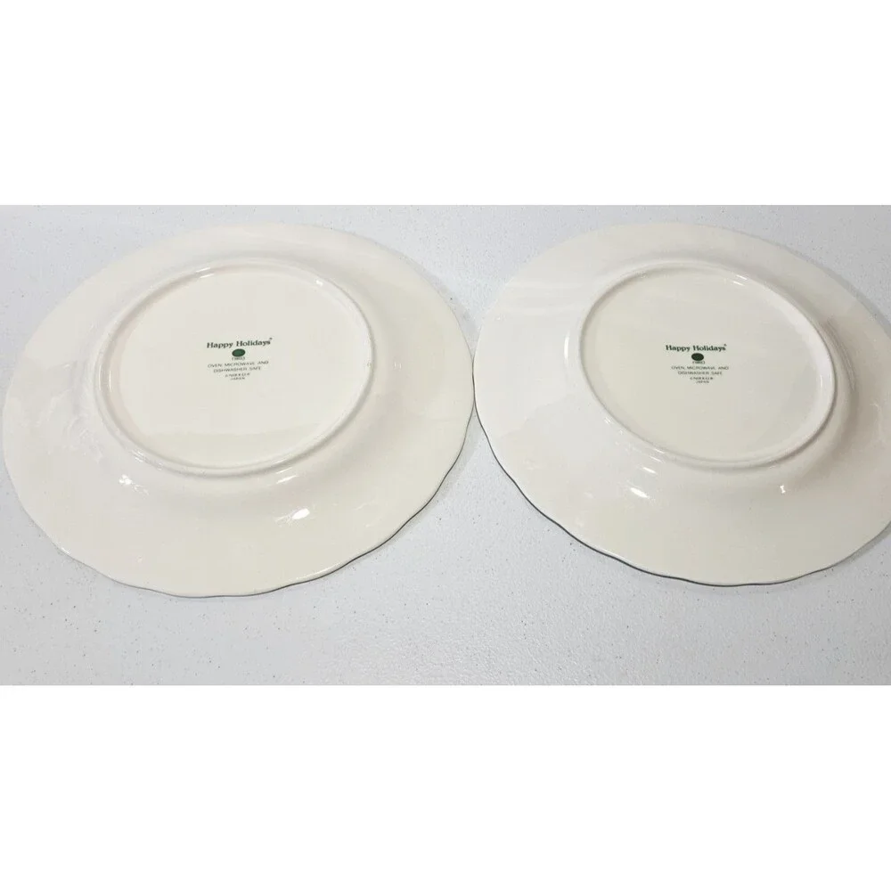 NIKKO Happy Holidays Christmas Tree Dinner Plates  10.75